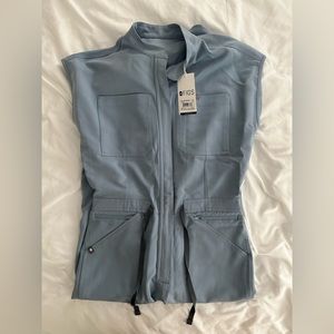 Rare FIGS Dusty Blue Rafaela Cargo Scrub Jumpsuit - Size XS.